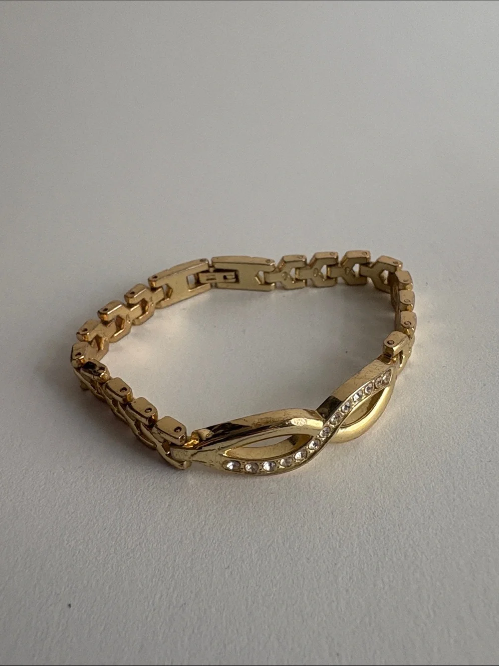 Gold Infinity Link Bracelet Sparkle Accent Women Jewelry